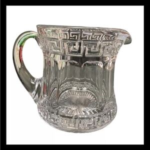 VTG READ 1900s HEISEY GLASS CLEAR ELEGANT LARGE “GREEK KEY" 40 OZ WATER PITCHER